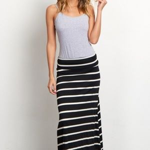 Jersey knit long maxi skirt
